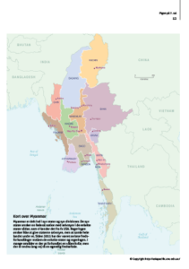 Kort over Myanmar fra magasin
