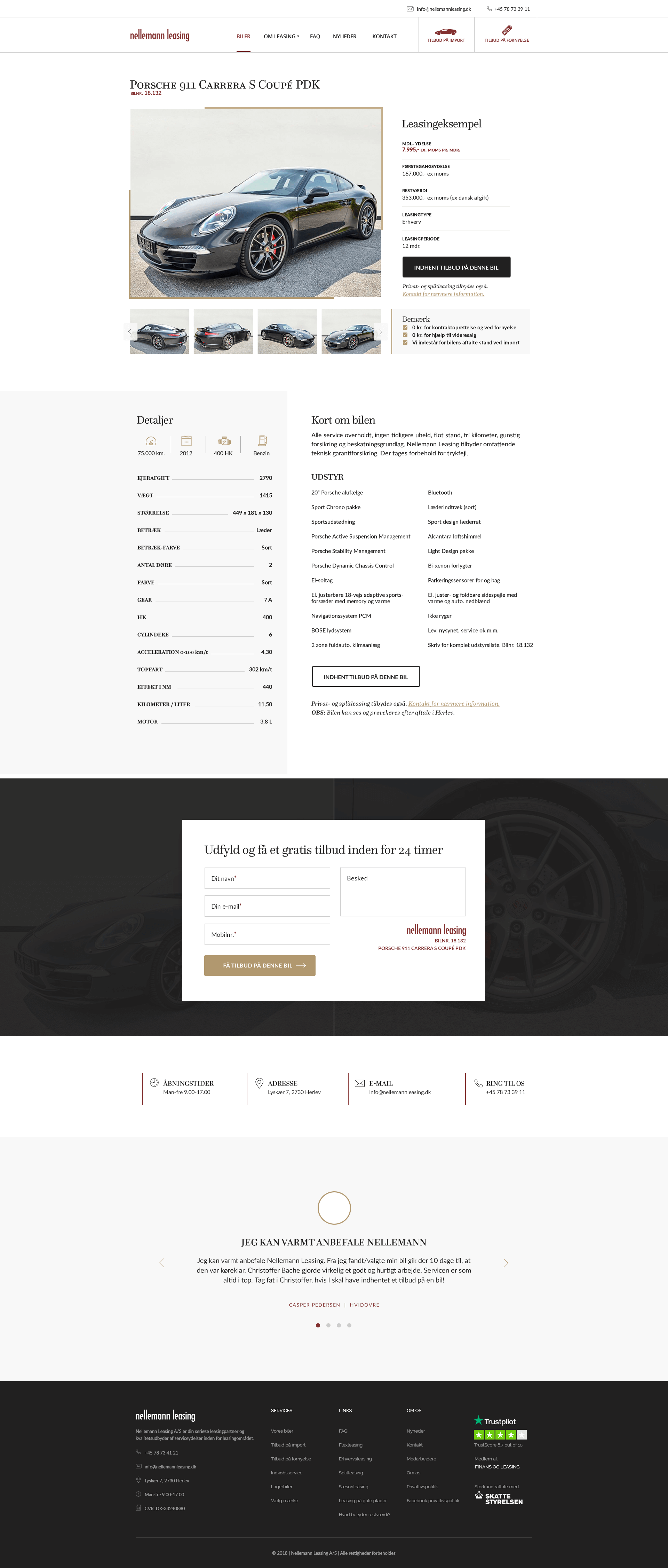 Webdesign visning af biler - Nellemann Leasing