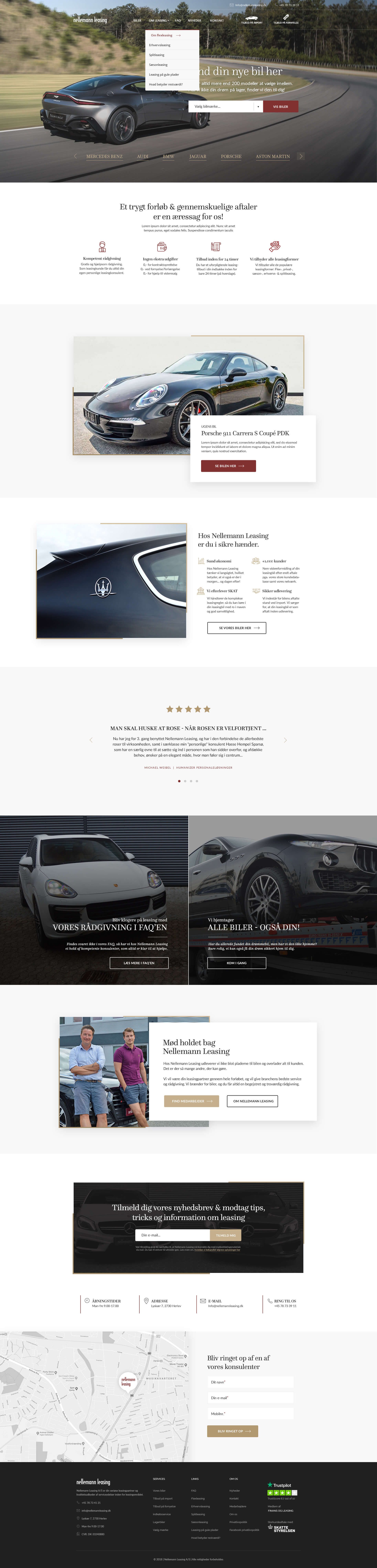 Webdesign forside - Nellemann Leasing