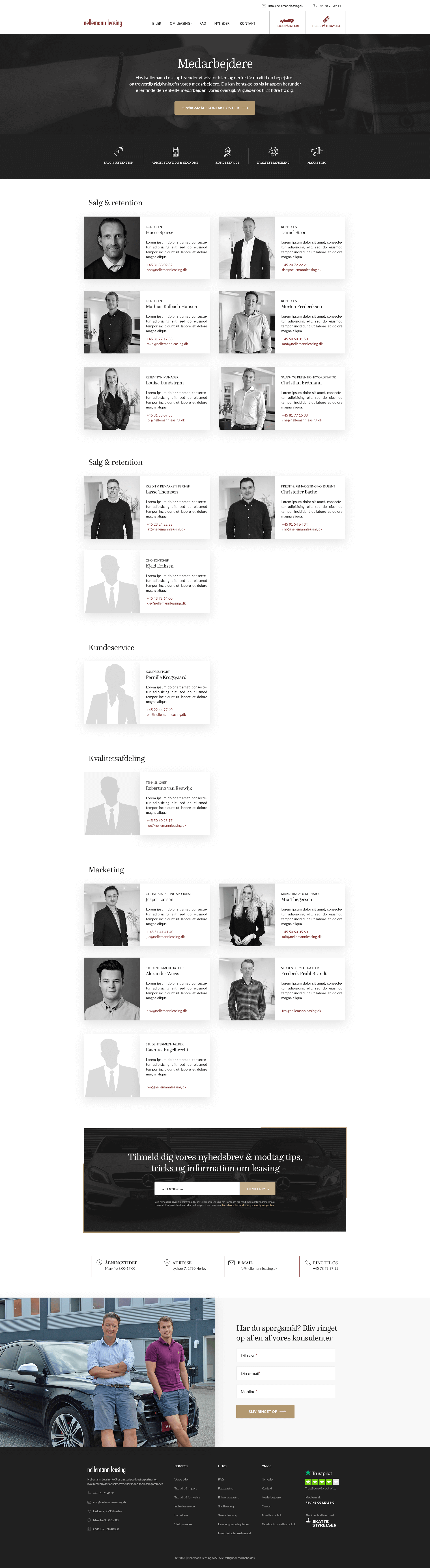 Webdesign medarbejderside - Nellemann Leasing