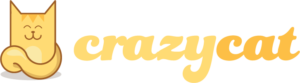 Crazycat - billigt logo med gul kat