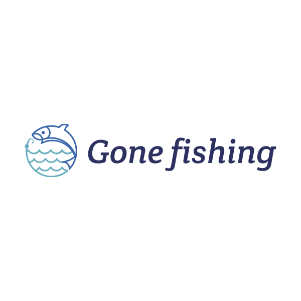 Gone Fishing - billigt logo til fiskeri